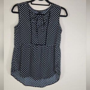 Coco + Carmen Sleeveless Polka dot Front Tie Peplum Tank Top Size S/M